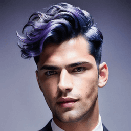 Short Curly Blue & Purple Hairstyle profile picture for men